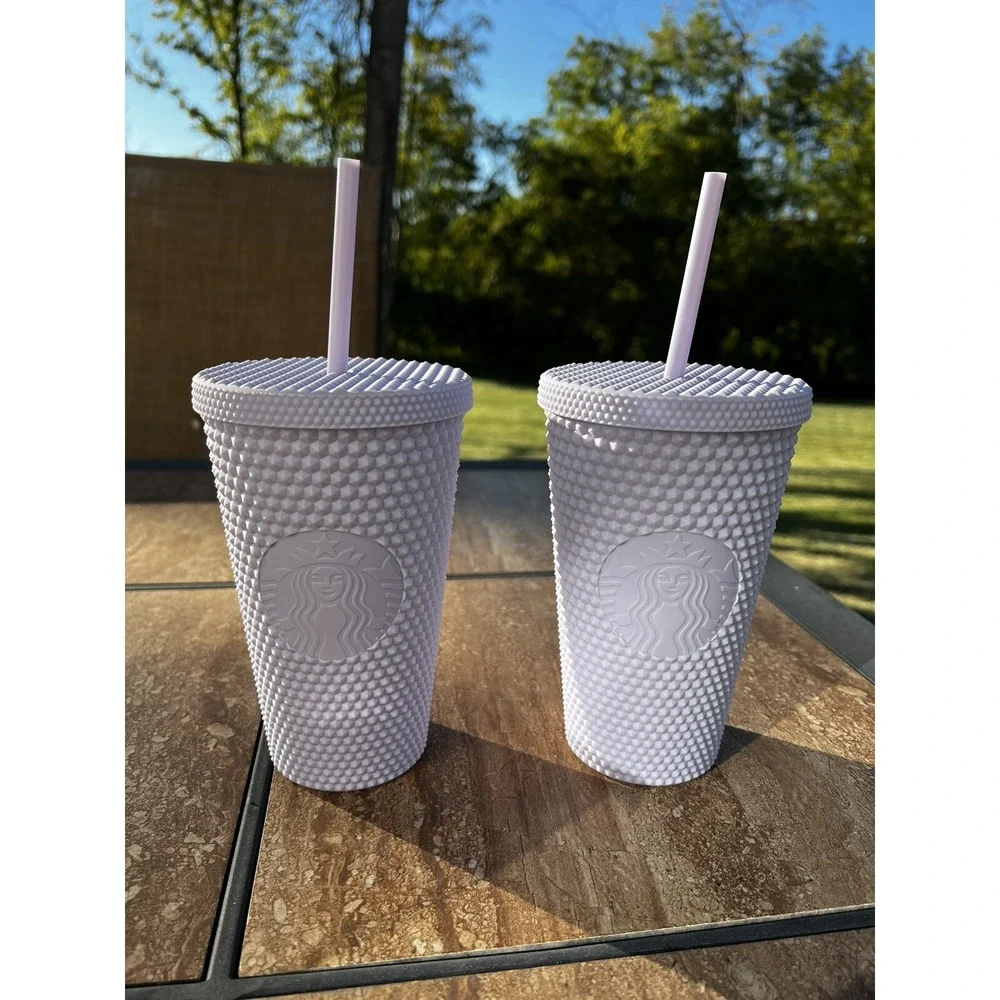 Starbucks Tumbler Matte Lavender Purple Diamond Studded Grande Water Cup‎ 16oz